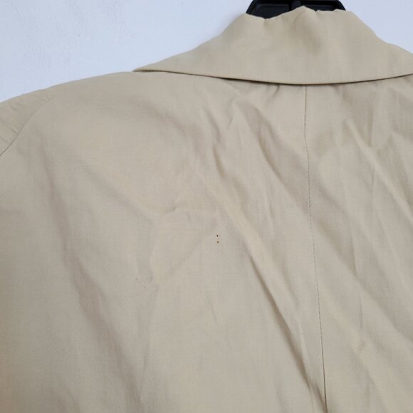 Theory Tan Cream Single Button Front Long Sleeve Cotton Blazer Jacket Size 2 - Picture 7 of 17